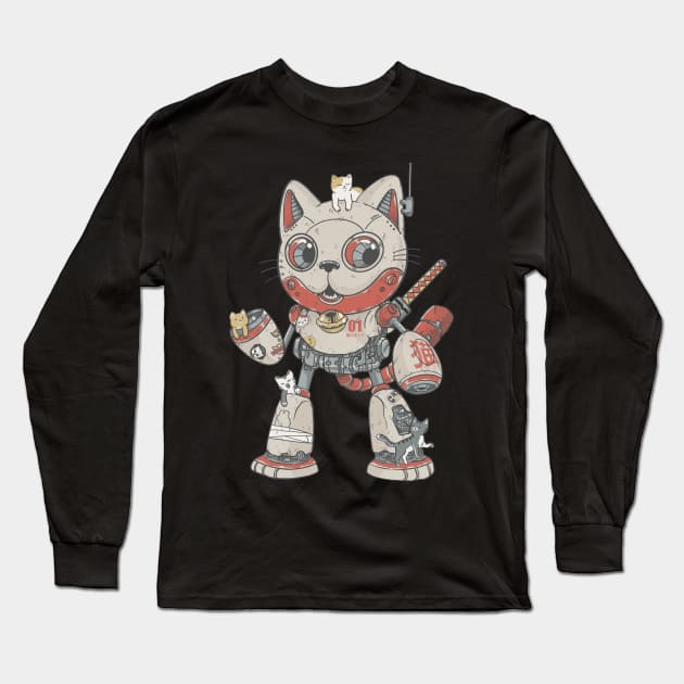 Mecha neko Long Sleeve T-Shirt by ppmid